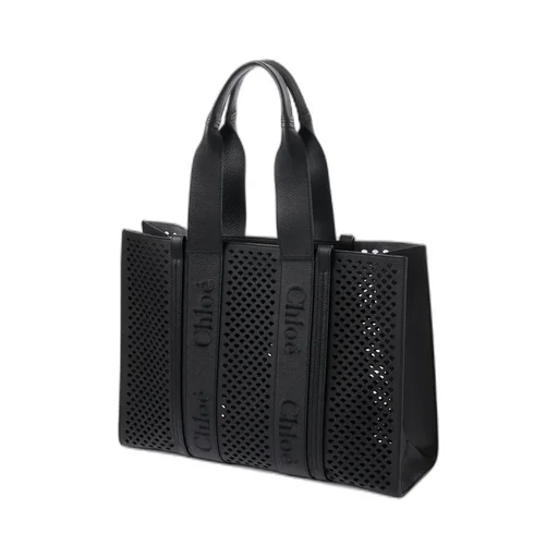 Woody Cut-Out Detailing Leather Tote Bag
