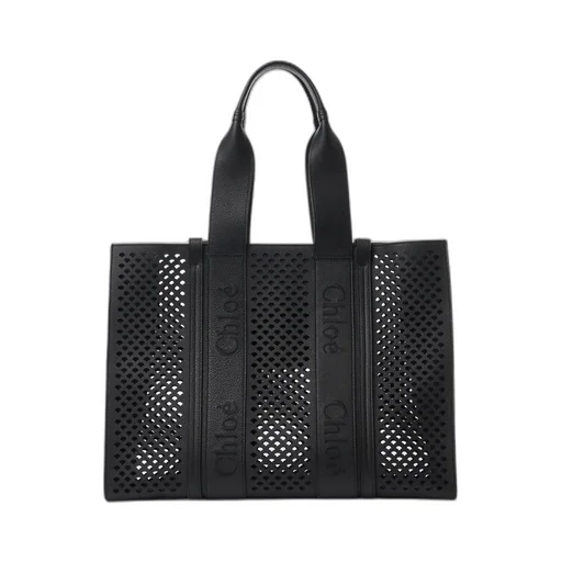 Woody Cut-Out Detailing Leather Tote Bag