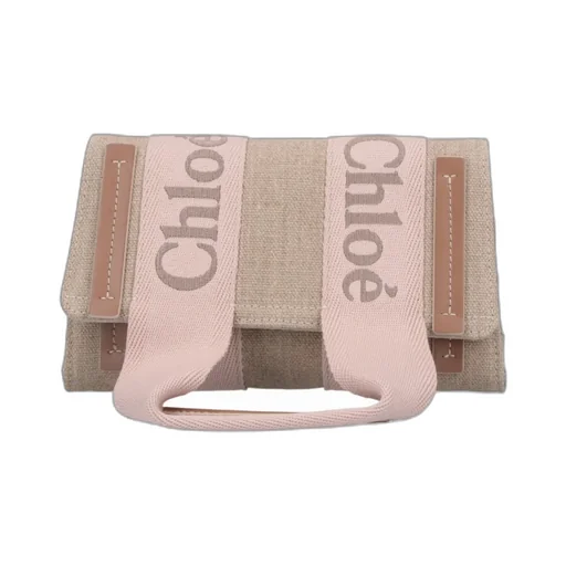 Logo Embroidered Flap Shoulder Bag