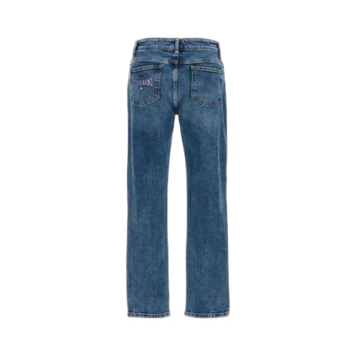 Logo Embroidered Straight Leg Jeans