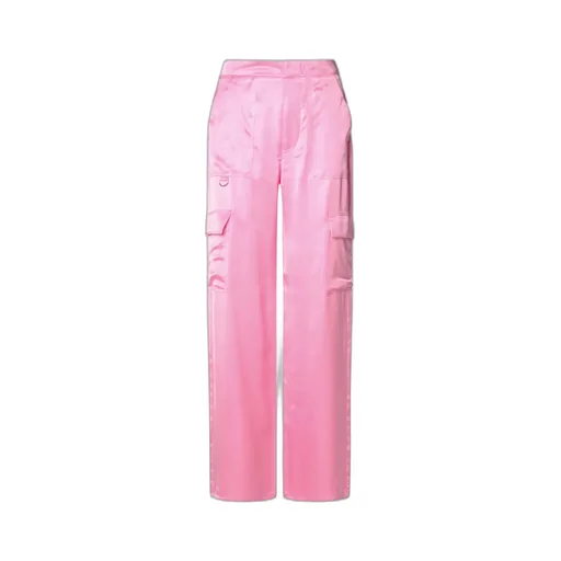 Straight Leg Satin Trousers