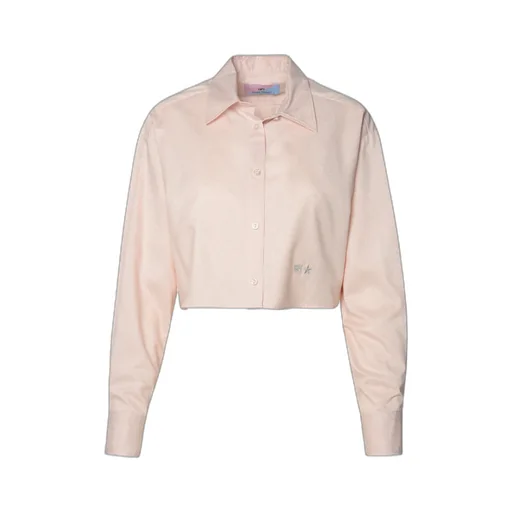 Eyelike Motif Embroidered Cropped Shirt