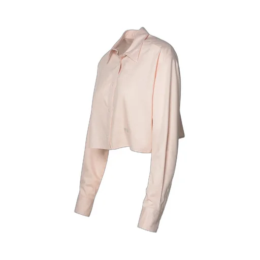 Eyelike Motif Embroidered Cropped Shirt