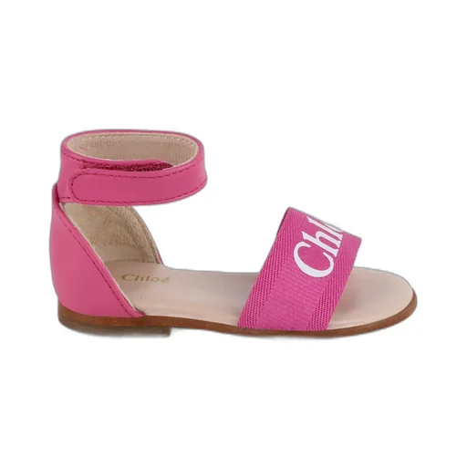 Logo-Print Leather Sandals