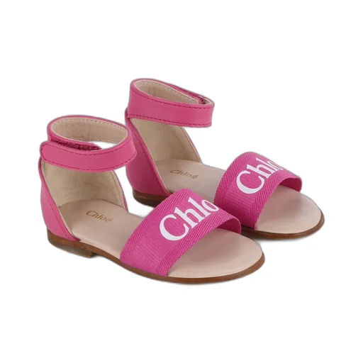 Logo-Print Leather Sandals
