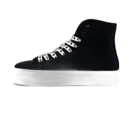 Eyelike-Motif Lace-Up Sneakers