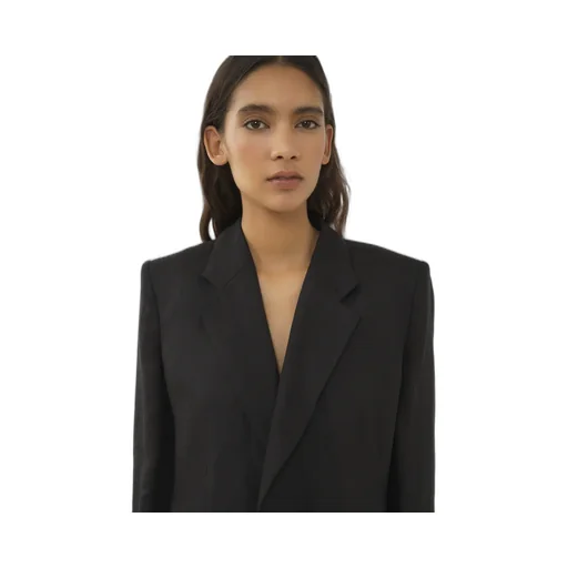 Open-Front Ramie Blazer