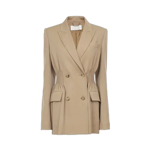 Flap-Pocketed Double-Breasted Blazer