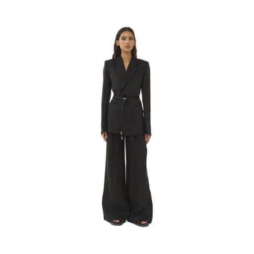Open-Front Ramie Blazer