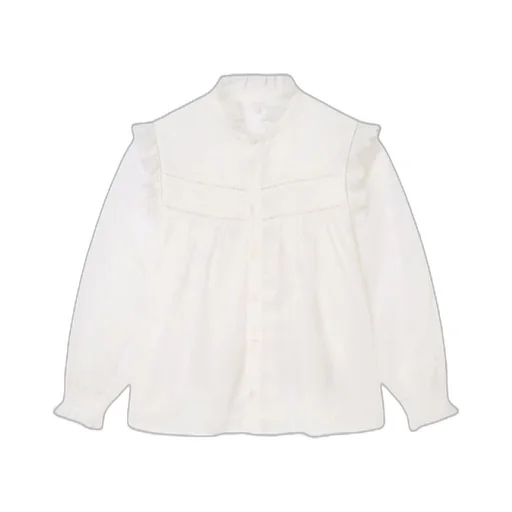 Ruffle Detailed Straight Hem Shirt