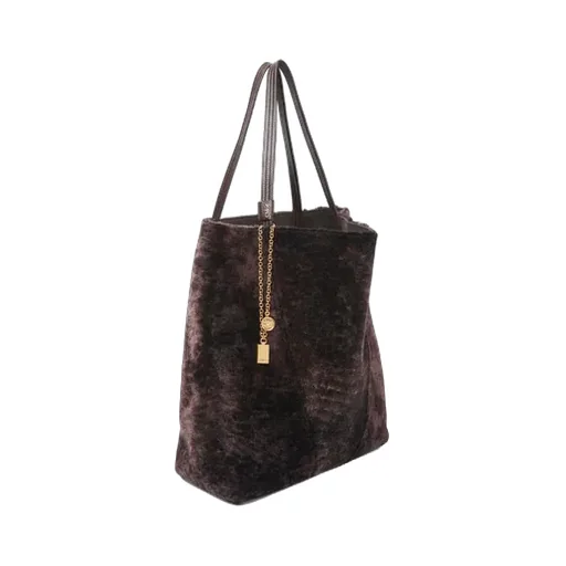 Large Spin Shearling Shoulder Bag
