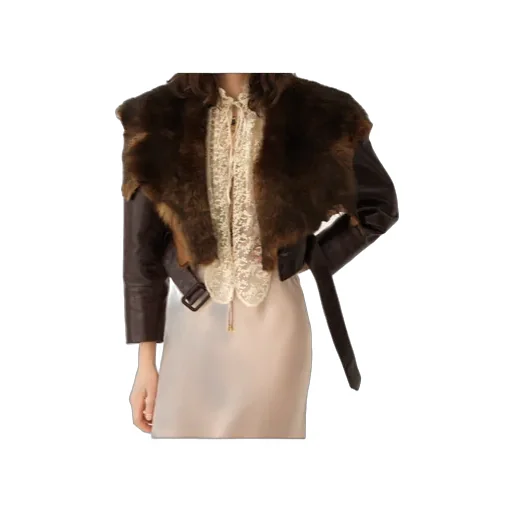 Leather Jacket With Fur Collar