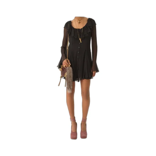 Long Sleeve Ruffled Dress