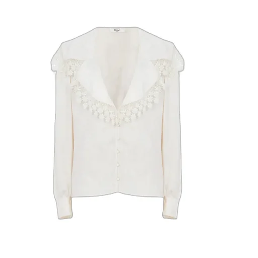 Maxi-Collar Lace Blouse