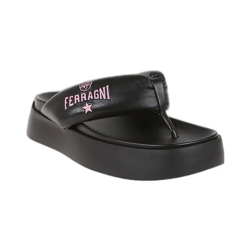 Logo Detailed Platform Flip Flops