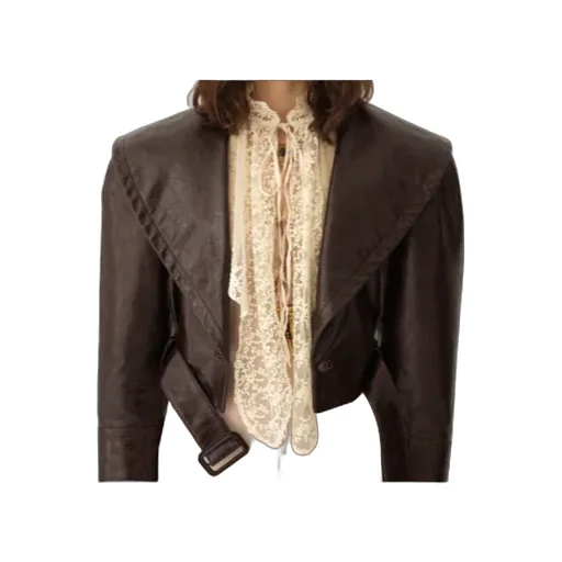 Leather Jacket With Fur Collar