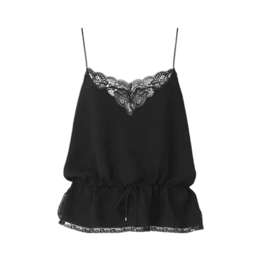 Lace-Detailed Spaghetti Strap Top