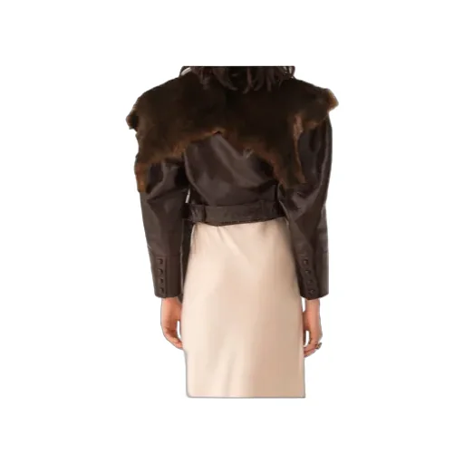 Leather Jacket With Fur Collar