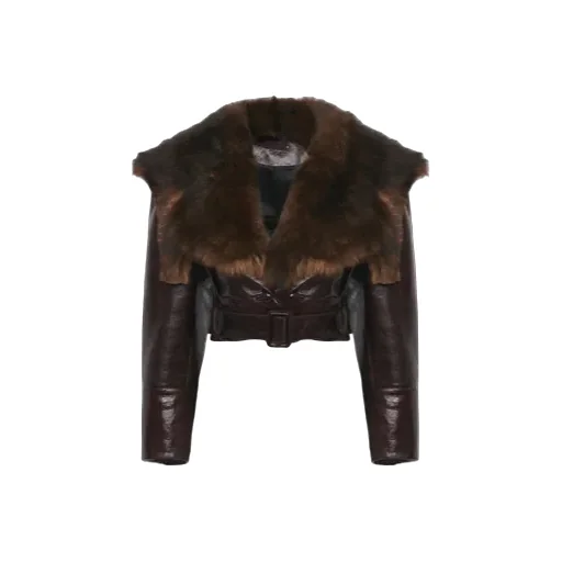 Leather Jacket With Fur Collar