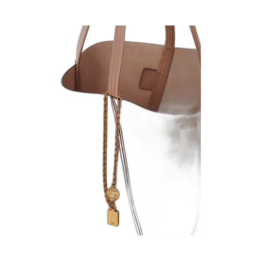 Medium Spin Leather Chain-Detail Tote Bag