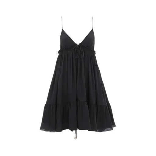 Tie Detailed V-Neck Dress