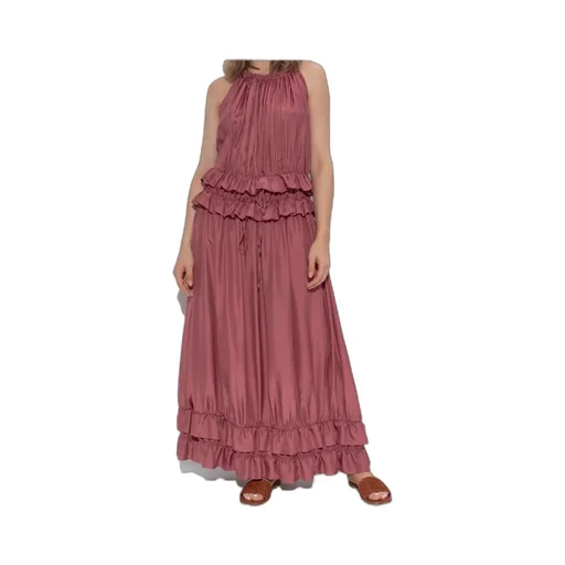 Ruffle Detailed Halter-Neck Dress