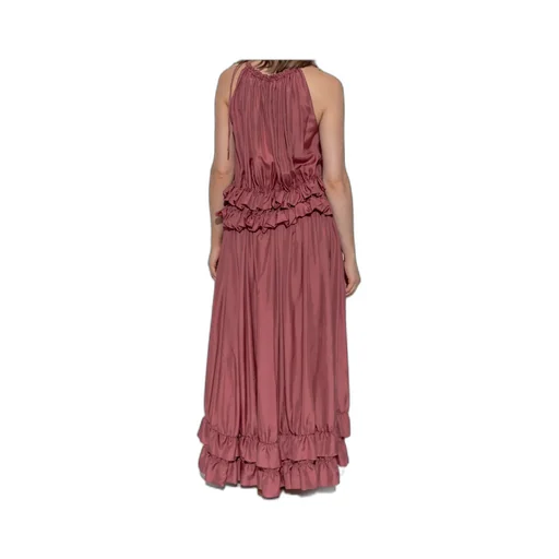 Ruffle Detailed Halter-Neck Dress