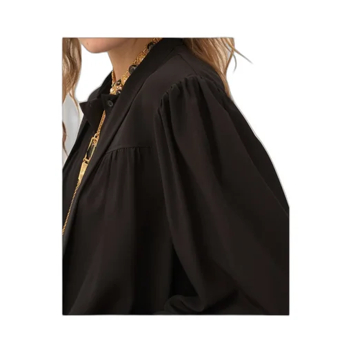 Pussy-Bow Collar Silk Top