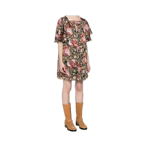 Allover Floral Printed Mini Dress