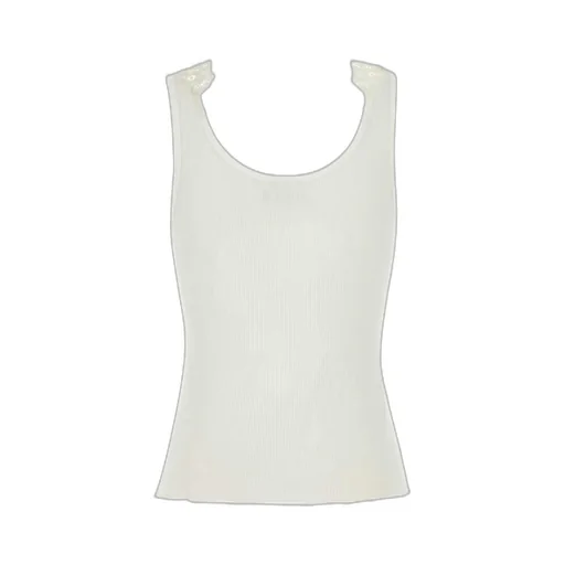 Lace-Collar Fitted Tank Top