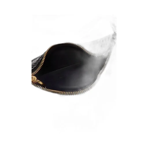 Ring-Top Puff-Faced Leather Shoulder Bag