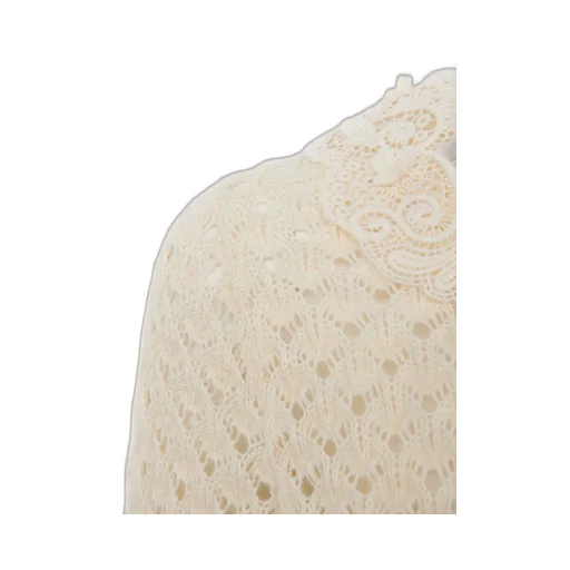 Lace Trimmed Knitted Polo Shirt