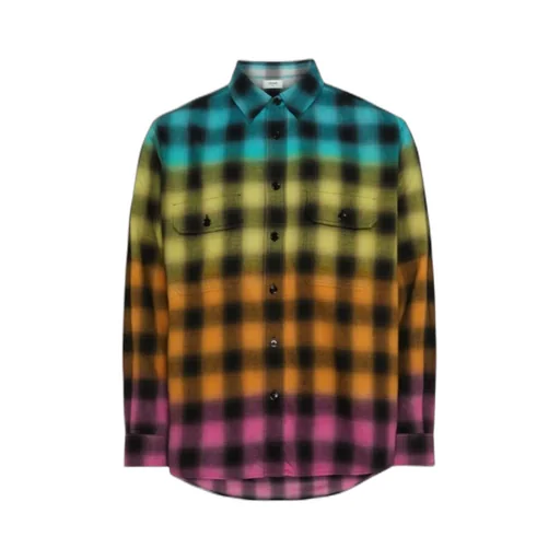 Loose Shirt In Checked Cotton Linen