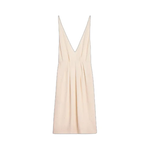 Minimal Draped Dress In Viscose Sablé