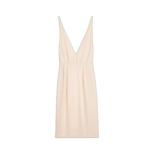 Minimal Draped Dress In Viscose Sablé