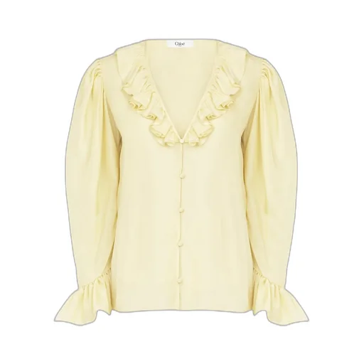 Ruffled Silk Blouse