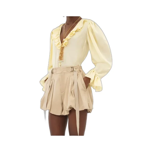 Ruffled Silk Blouse
