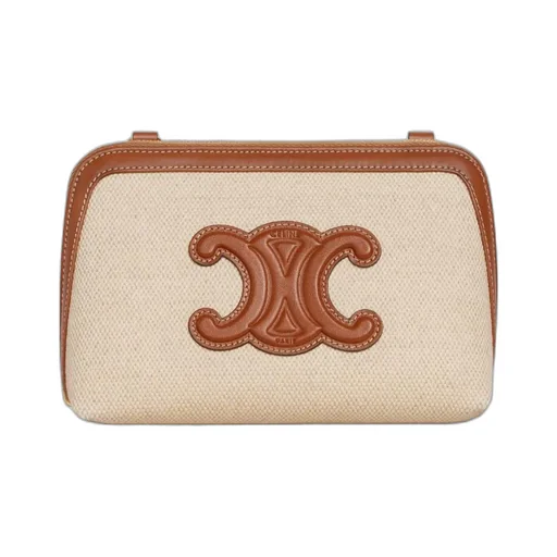 Clutch On Chain Cuir Triomphe In Textile And Calfskin