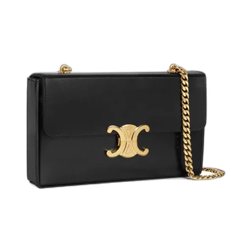Chain Box Triomphe Bag In Shiny Calfskin
