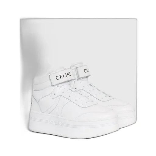 Mid Block Sneakers With Velcro And Wedge In Calfskin