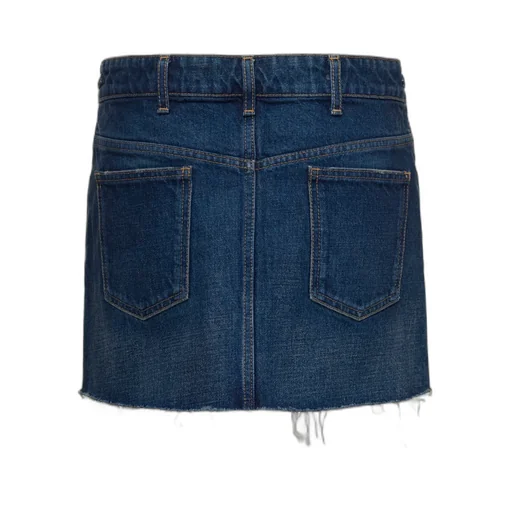 Mini Skirt In Clean Dark Union Wash Denim