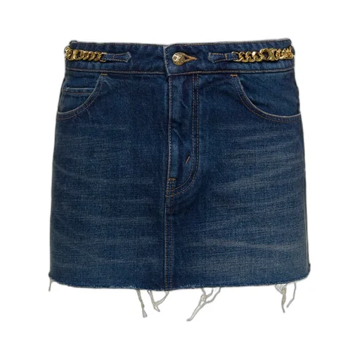 Mini Skirt In Clean Dark Union Wash Denim