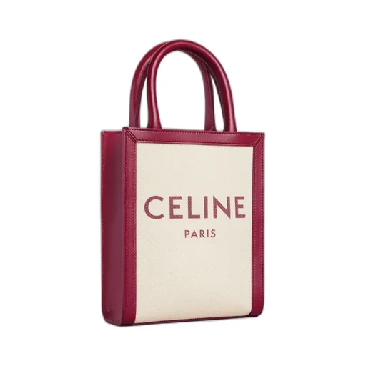 Mini Vertical Cabas Celine In Textile With Celine Print And Calfskin