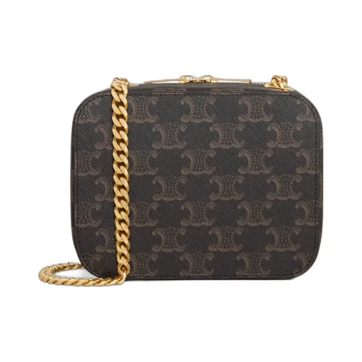 Box On Chain Cuir Triomphe In Triomphe Canvas And Calfskin