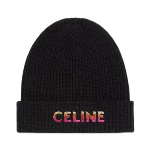 Embroidered Beanie In Ribbed Wool