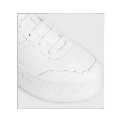 Mid Block Sneakers With Velcro And Wedge In Calfskin