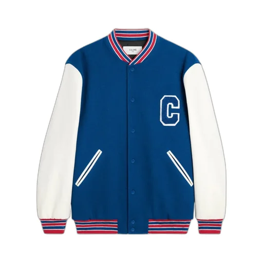 Varsity Jacket In Textured Wool