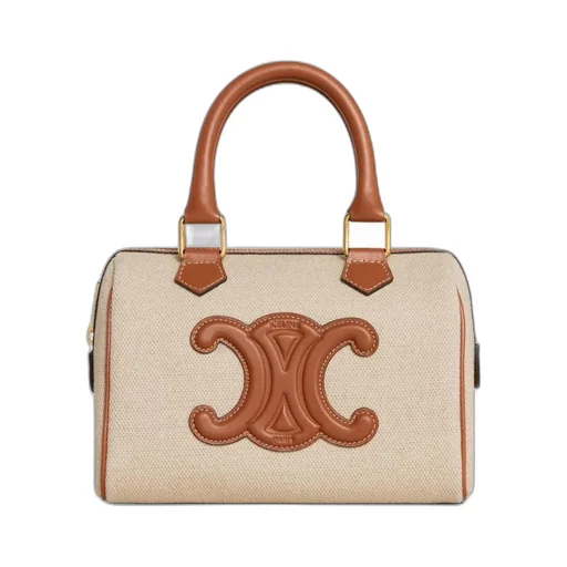 Small Boston Cuir Triomphe In Textile And Calfskin