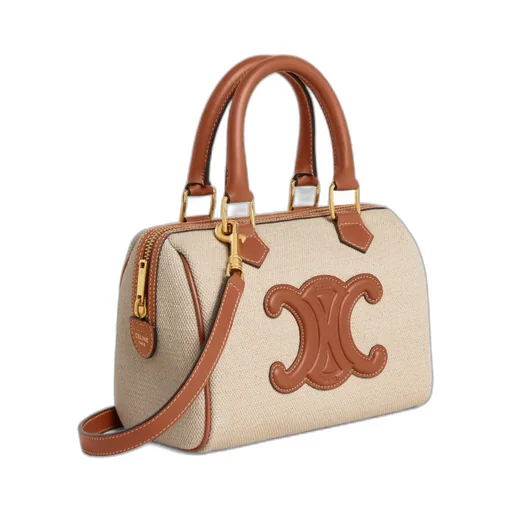 Small Boston Cuir Triomphe In Textile And Calfskin