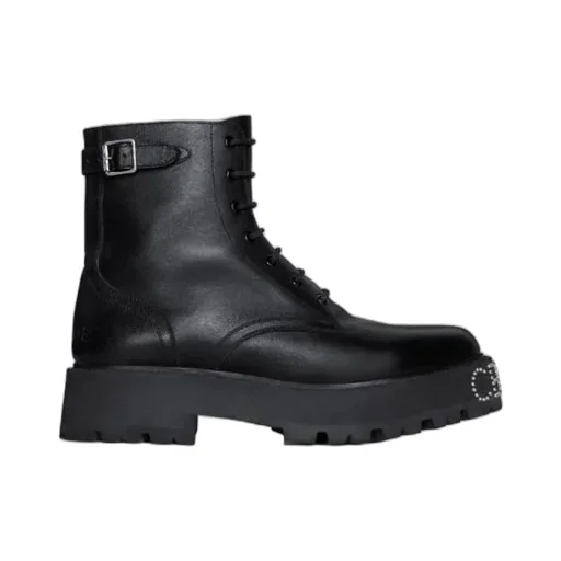 Bulky Lace-Up Boot With Studded Outsole